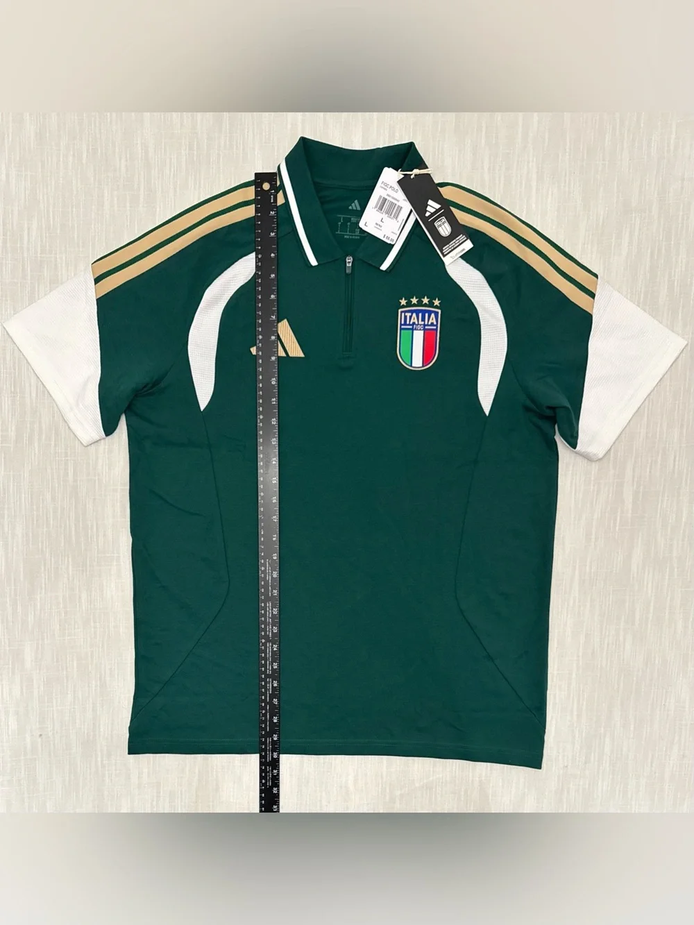 Adidas Italy Italia 26 Tiro Polo Shirt Mens L Collegiate Green Soccer JZ9372 NWT